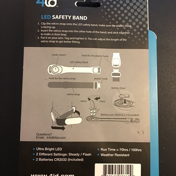 4id PowerArmz Light Up Armband - Blue. - Picture 2 of 2